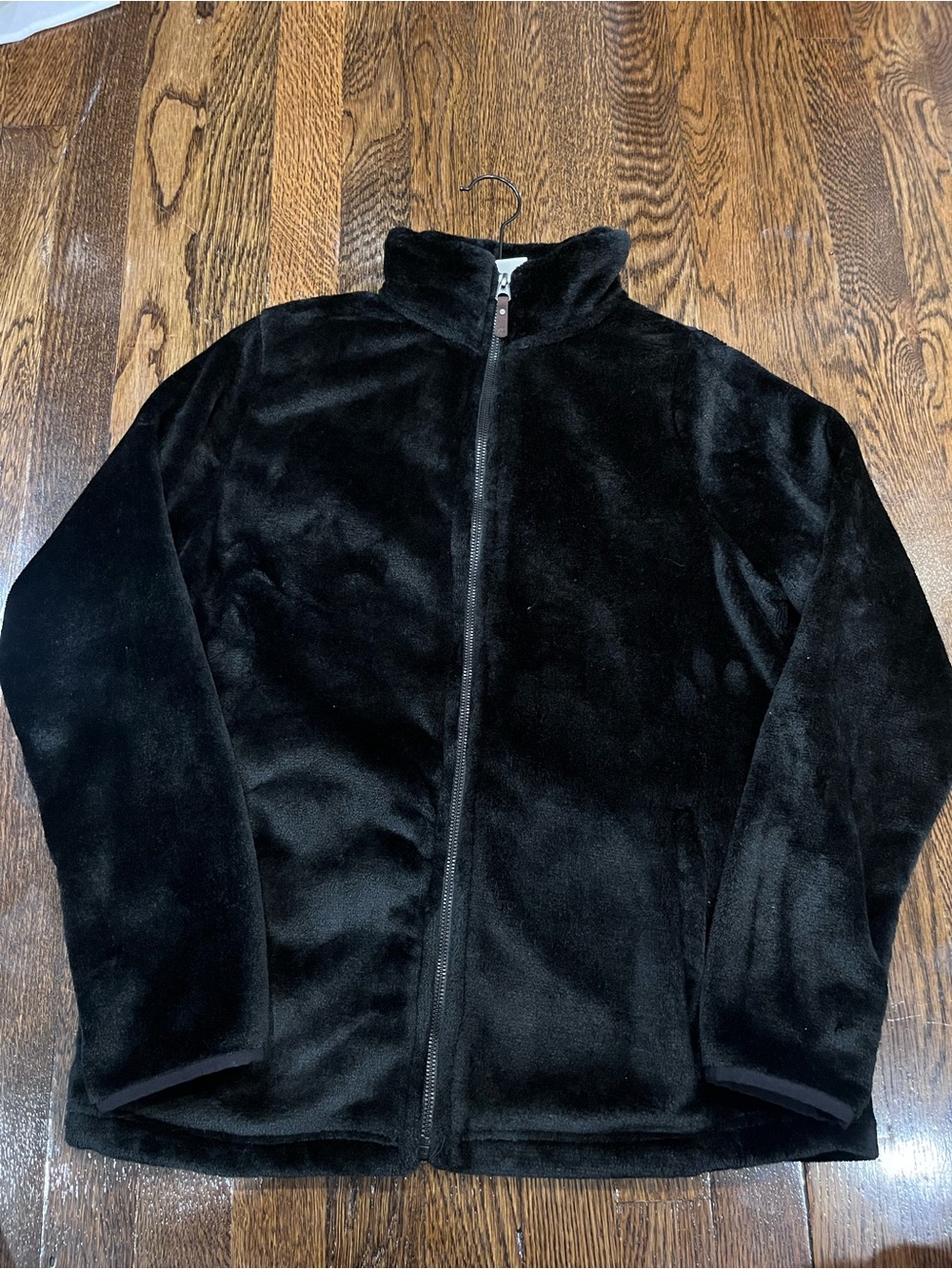 Black Plush Full-Zip Jacket